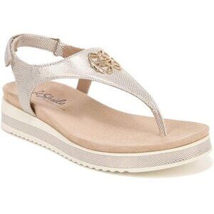 LifeStride Women’s Zeeta Thong Sandal – Beige Metallic, Size 8.5M
